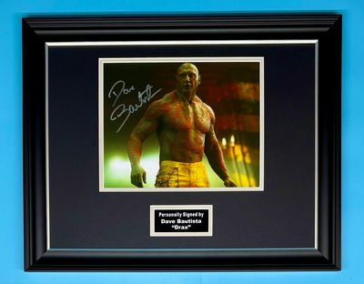 Dave Bautista Signed Photo In Luxury Handmade Wooden Frame & AFTAL Member Certificate Of Authenticity Guardians Of The Galaxy Poster Movie Film TV Memorabilia Autograph