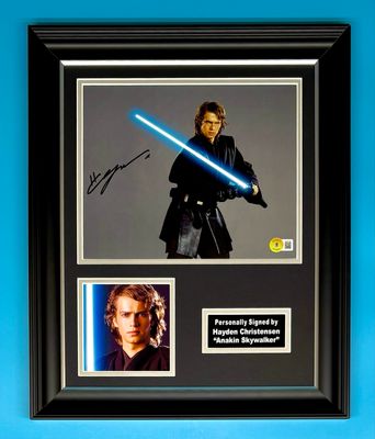Hayden Christensen Signed Photo In Luxury Handmade Wooden Frame With Beckett Verification & AFTAL Member Certificate Of Authenticity Anakin Skywalker Star Wars Poster Movie Film TV Memorabilia Auto