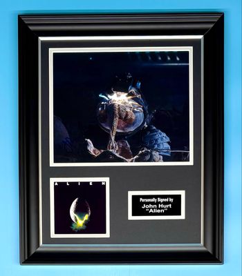 John Hurt Signed Photo In Luxury Handmade Wooden Frame & AFTAL Member Certificate Of Authenticity Alien Poster Movie Film TV Memorabilia Autograph Auto