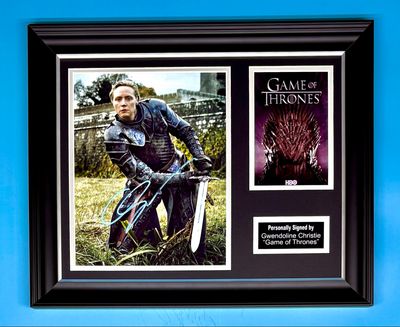 Gwendoline Christie Signed Photo In Luxury Handmade Wooden Frame & AFTAL Member Certificate Of Authenticity Game Of Thrones Poster Movie Film TV Memorabilia Autograph Auto