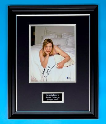 Renee Zellweger Signed Photo In Luxury Handmade Wooden Frame With Beckett Verification & AFTAL Member Certificate Of Authenticity Bridget Jones Poster Movie Film TV Memorabilia Autograph Auto
