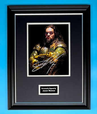 Jason Momoa Signed Photo In Luxury Handmade Wooden Frame & AFTAL Member Certificate Of Authenticity Aquaman Poster Movie Film TV Memorabilia Autograph Auto