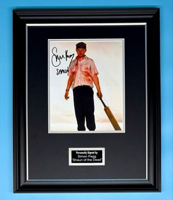 Simon Pegg Signed Photo In Luxury Handmade Wooden Frame & AFTAL Member Certificate Of Authenticity Shaun Of The Dead Poster Movie Film TV Memorabilia Autograph Auto