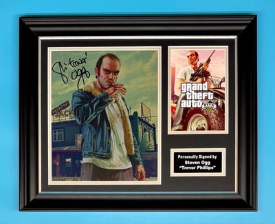 Steven Ogg Signed Photo In Luxury Handmade Wooden Frame & AFTAL Member Certificate Of Authenticity Grand Theft Auto GTA 5 Poster Movie Film TV Memorabilia Autograph Auto