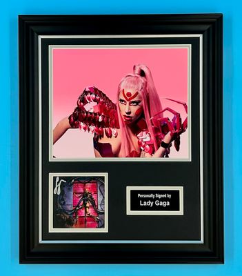 Lady Gaga Signed Photo In Luxury Handmade Wooden Frame & AFTAL Member Certificate Of Authenticity Chromatica Poster Music Memorabilia Autograph Auto
