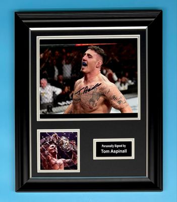 Tom Aspinall Signed Photo In Luxury Handmade Wooden Frame & AFTAL Member Certificate Of Authenticity Poster UFC Memorabilia Autograph Auto