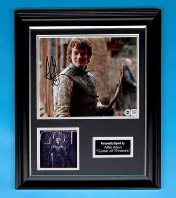 Alfie Allen Signed Photo In Luxury Handmade Wooden Frame With SWAU Verification & AFTAL Member Certificate Of Authenticity Game Of Thrones Poster Movie Film TV Memorabilia Autograph Auto