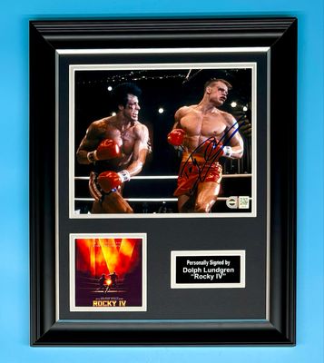 Dolph Lundgren Signed Photo In Luxury Handmade Wooden Frame With SWAU Verification & AFTAL Member Certificate Of Authenticity Rocky Poster Movie Film TV Memorabilia Autograph Auto