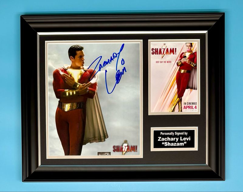 Zachary Levi Signed Photo In Luxury Handmade Wooden Frame & AFTAL Member Certificate Of Authenticity Shazam Poster Movie Film TV Memorabilia Autograph Auto