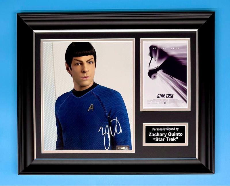 Zachary Quinto Signed Photo In Luxury Handmade Wooden Frame & AFTAL Member Certificate Of Authenticity Star Trek Poster Movie Film TV Memorabilia Autograph Auto