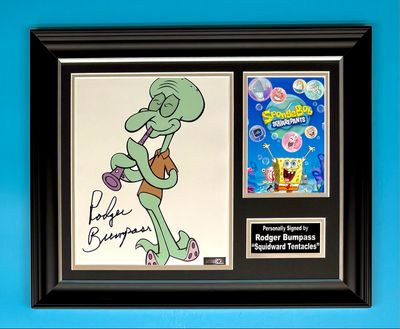 Rodger Bumpass Signed Photo In Luxury Handmade Wooden Frame & AFTAL Member Certificate Of Authenticity Squidward Tentacles Poster Movie Film TV Memorabilia Autograph Auto
