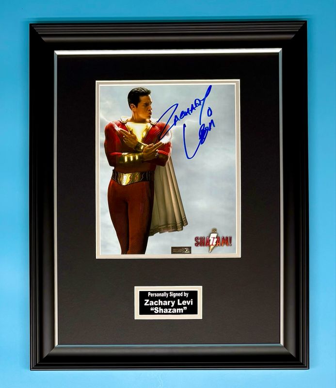 Zachary Levi Signed Photo In Luxury Handmade Wooden Frame & AFTAL Member Certificate Of Authenticity Shazam Poster Movie Film TV Memorabilia Autograph Auto