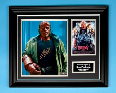 Ron Perlman Signed Photo In Luxury Handmade Wooden Frame & AFTAL Member Certificate Of Authenticity Hellboy Poster Movie Film TV Memorabilia Autograph Auto