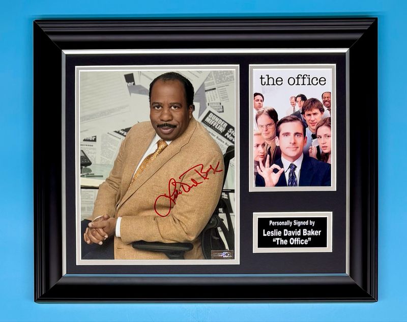 Leslie David Baker Signed Photo In Luxury Handmade Wooden Frame & AFTAL Member Certificate Of Authenticity The Office Poster Movie Film TV Memorabilia Autograph Auto