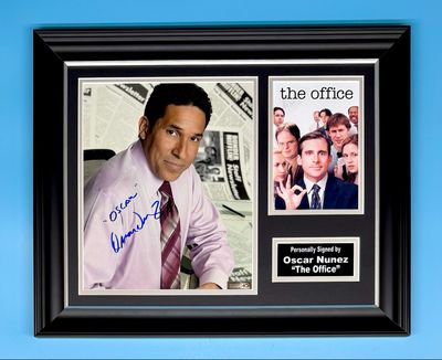 Oscar Nunez Signed Photo In Luxury Handmade Wooden Frame & AFTAL Member Certificate Of Authenticity The Office Poster Movie Film TV Memorabilia Autograph Auto