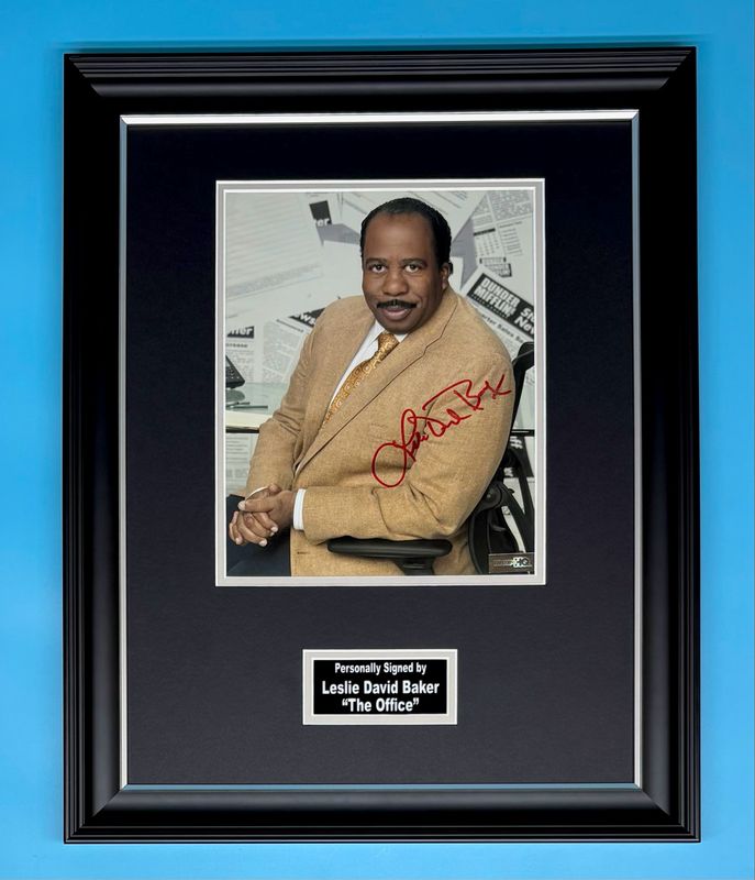 Leslie David Baker Signed Photo In Luxury Handmade Wooden Frame & AFTAL Member Certificate Of Authenticity The Office Poster Movie Film TV Memorabilia Autograph Auto