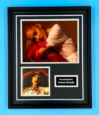 Ariana Grande Signed Photo In Luxury Handmade Wooden Frame & AFTAL Member Certificate Of Authenticity Eternal Sunshine Poster Music Memorabilia Autograph Auto
