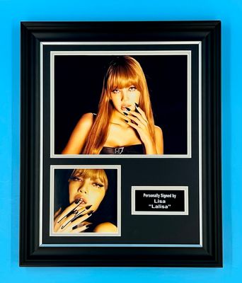 Lisa (Blackpink) Signed Photo In Luxury Handmade Wooden Frame & AFTAL Member Certificate Of Authenticity Alter Ego Poster Music Memorabilia Autograph Auto
