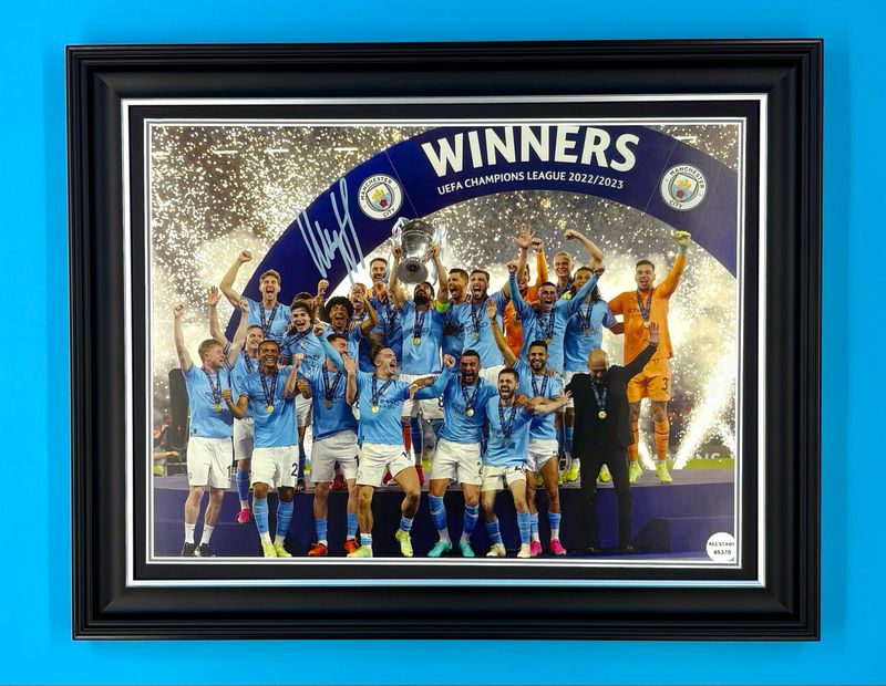 Ilkay Gundogan Signed Photo In Luxury Handmade Wooden Frame & AFTAL Member Certificate Of Authenticity Manchester City Poster Football Soccer Memorabilia Autograph Auto