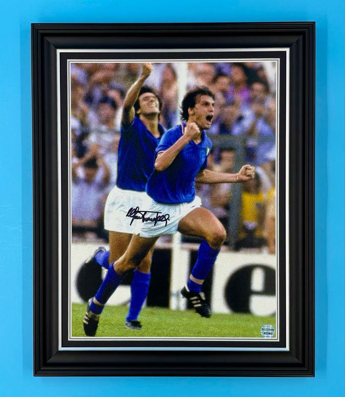 Marco Tardelli Signed Photo In Luxury Handmade Wooden Frame & AFTAL Member Certificate Of Authenticity Italy Poster Football Soccer Memorabilia Autograph Auto