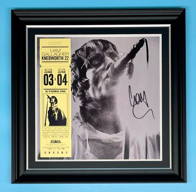 Liam Gallagher Signed Photo In Luxury Handmade Wooden Frame & AFTAL Member Certificate Of Authenticity Knebworth Poster Music Memorabilia Autograph Auto