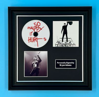 Bryan Adams Signed Photo & CD In Luxury Handmade Wooden Frame & AFTAL Member Certificate Of Authenticity So Happy It Hurts Poster Music Memorabilia Autograph Auto
