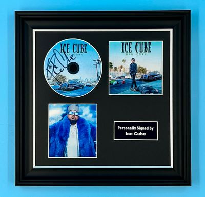 Ice Cube Signed Photo & CD In Luxury Handmade Wooden Frame & AFTAL Member Certificate Of Authenticity Man Down Poster Music Memorabilia Autograph Auto