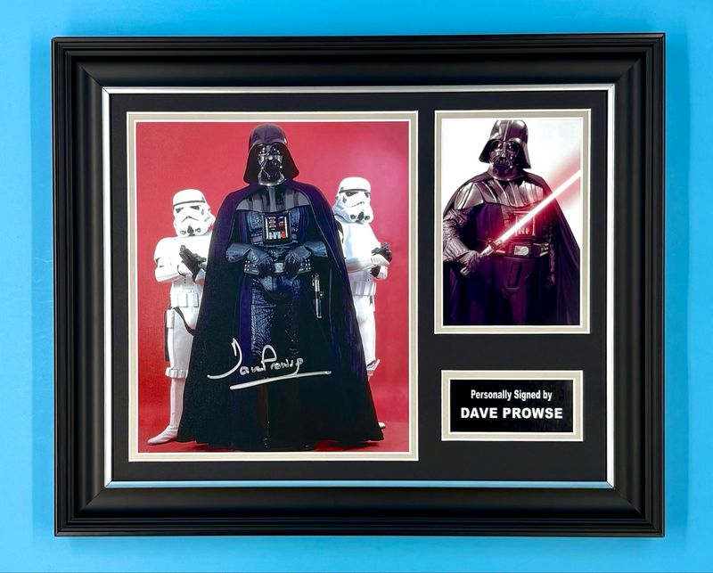 Dave Prowse Signed Photo In Luxury Handmade Wooden Frame & AFTAL Member Certificate Of Authenticity Star Wars Poster Movie Film TV Memorabilia Darth Vader Autograph Auto