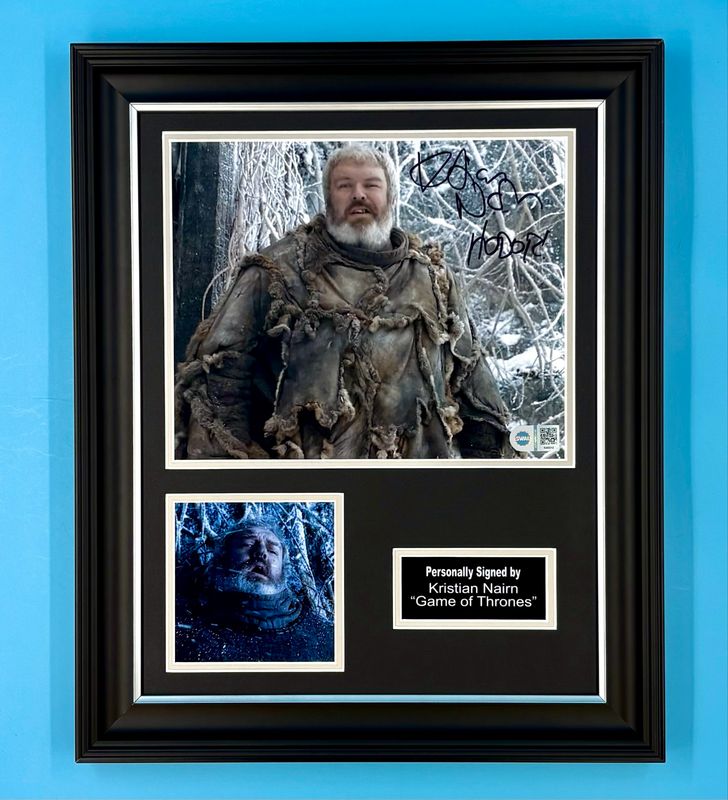 Kristian Nairn Signed Photo In Luxury Handmade Wooden Frame With SWAU Verification & AFTAL Member Certificate Of Authenticity Game Of Thrones Poster Movie Film TV Memorabilia Autograph Auto