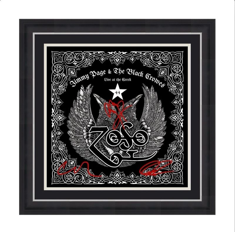 Jimmy Page & The Black Crowes Hand Signed Vinyl Album In Optional Luxury Handmade Wooden Frame & AFTAL Member Certificate of Authenticity - Led Zeppelin Music Autograph Signature Memorabilia