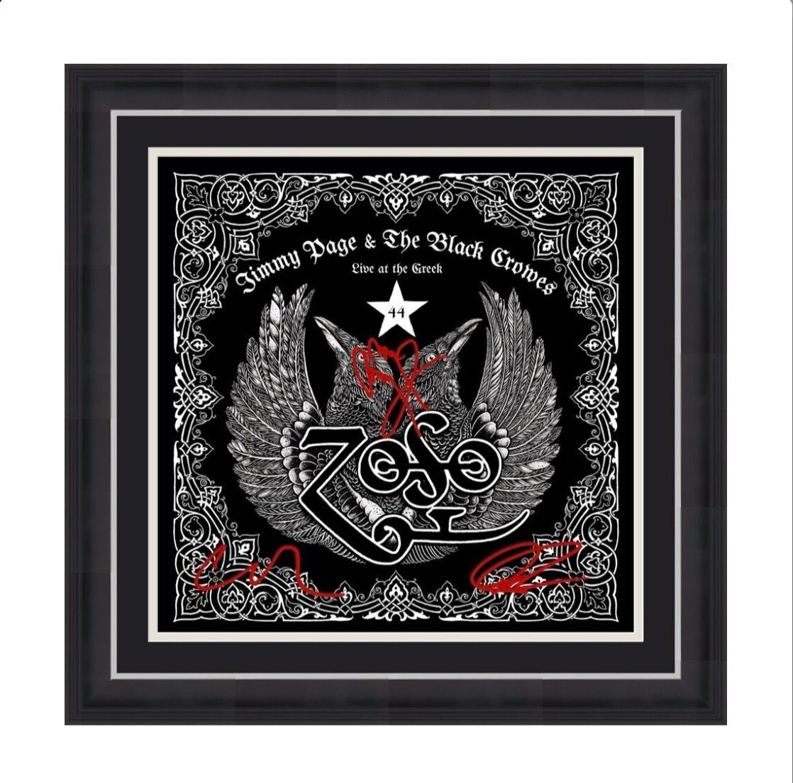 Jimmy Page & The Black Crowes Hand Signed Vinyl Album In Optional Luxury Handmade Wooden Frame & AFTAL Member Certificate of Authenticity - Led Zeppelin Music Autograph Signature Memorabilia