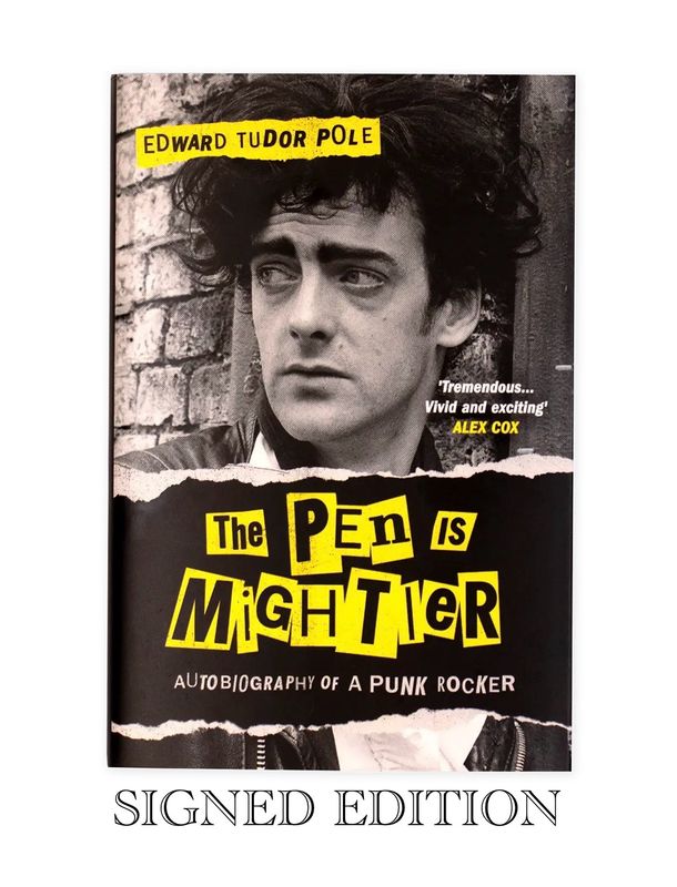 SIGNED Edward Tudor Pole The Pen is Mightier: Autobiography of a Punk Rocker Hardcover Edition & AFTAL Member Certificate Of Authenticity Autographed Music Memorabilia
