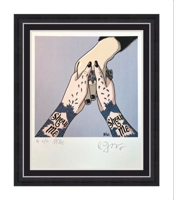 ARTISTS PROOF Robert Smith (The Cure) & Pete McKee Dual Hand Signed The Cure ‘Just Like Heaven’ Art Print Commissioned For The Teenage Cancer Trust. Very Limited & Numbered 4/20