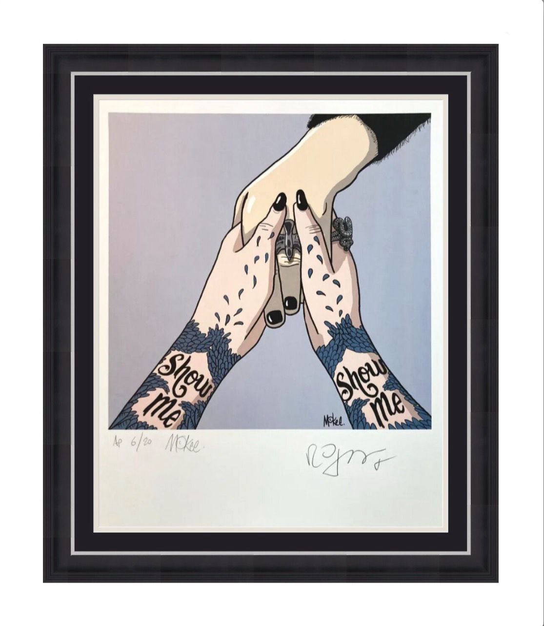 ARTISTS PROOF Robert Smith (The Cure) & Pete McKee Dual Hand Signed The Cure ‘Just Like Heaven’ Art Print Commissioned For The Teenage Cancer Trust. Very Limited & Numbered 4/20