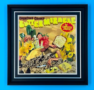 Counting Crows Signed Photo In Luxury Handmade Wooden Frame & Certificate Of Authenticity Butter Miracle Poster Music Memorabilia Autograph Auto
