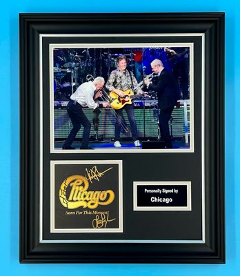 Chicago Signed Photo In Luxury Handmade Wooden Frame & Certificate Of Authenticity Born For This Moment Poster Music Memorabilia Autograph Auto