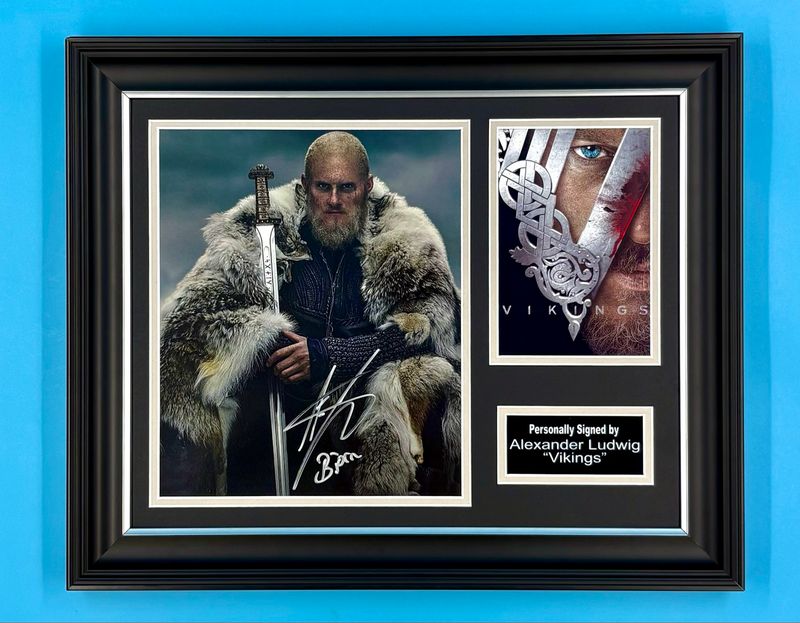 Alexander Ludwig Signed Photo In Luxury Handmade Wooden Frame & Certificate Of Authenticity Vikings Poster Movie Film TV Memorabilia Autograph Auto