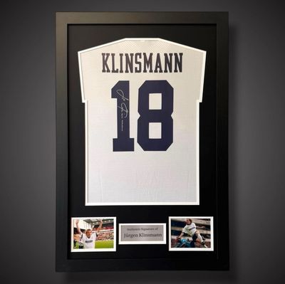 WEB EXCLUSIVE Jurgen Klinsmann Hand Signed Germany Shirt/Jersey In Luxury Wooden Frame & Certificate Of Authenticity Football Soccer World Cup Autograph Memorabilia Certified