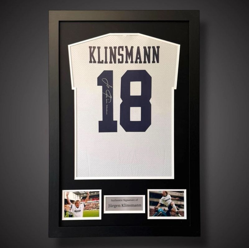 WEB EXCLUSIVE Jurgen Klinsmann Hand Signed Germany Shirt/Jersey In Luxury Wooden Frame & Certificate Of Authenticity Football Soccer World Cup Autograph Memorabilia Certified
