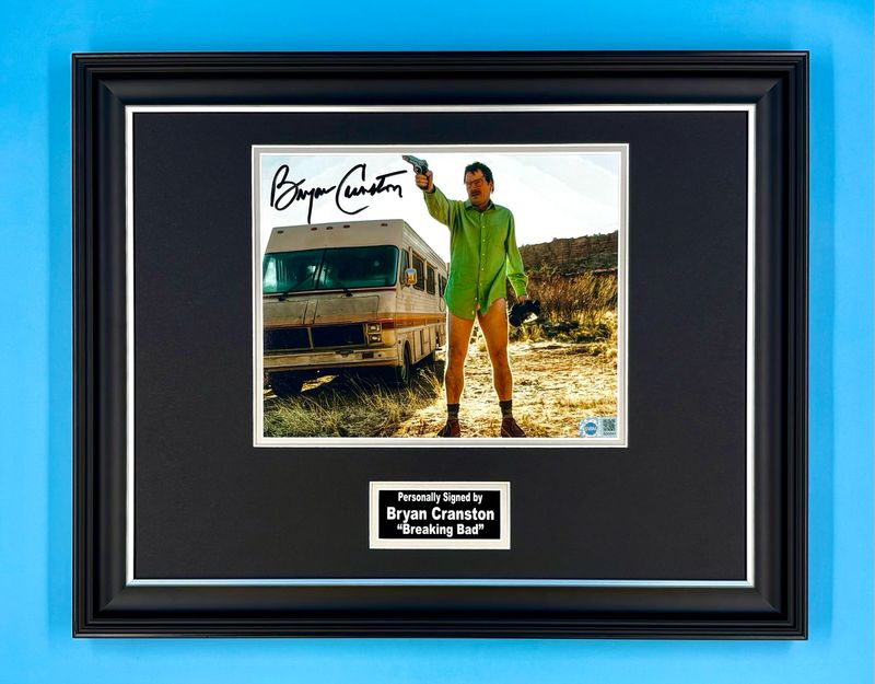 Bryan Cranston Signed Photo In Luxury Handmade Wooden Frame With SWAU Verification & Certificate Of Authenticity Breaking Bad Poster Movie Film TV Memorabilia Walter White Autograph Auto