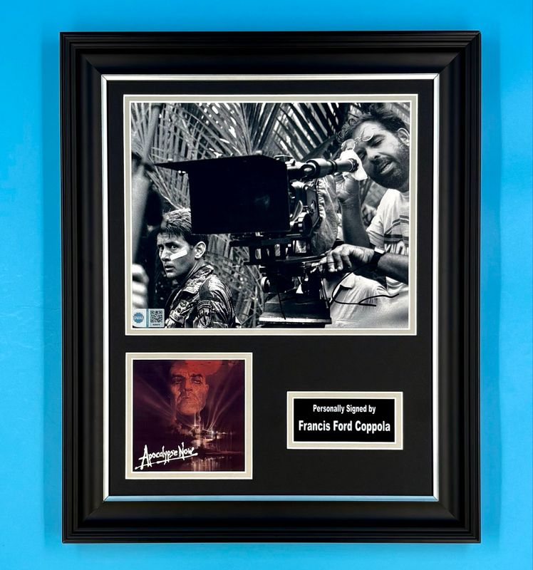 Francis Ford Coppola Signed Photo In Luxury Handmade Wooden Frame With SWAU Verification & Certificate Of Authenticity Apocalypse Now Poster Movie Film TV Memorabilia Autograph Auto