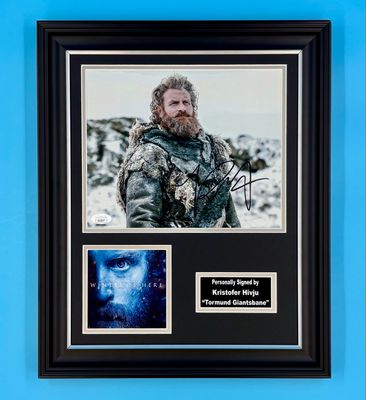 Kristofer Hivju Signed Photo In Luxury Handmade Wooden Frame With JSA Verification & Certificate Of Authenticity Game Of Thrones Poster Movie Film TV Memorabilia Tormund Giantsbane Autograph Auto