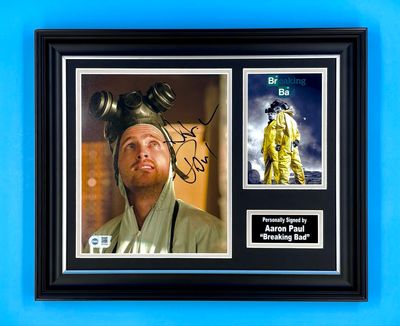 Aaron Paul Signed Photo In Luxury Handmade Wooden Frame With SWAU Verification & Certificate Of Authenticity Breaking Bad Poster Movie Film TV Memorabilia Jesse Pinkman Autograph Auto