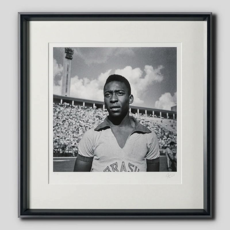 Pelé Hand Signed Limited Edition Giclée Paper Artwork In Luxury Handmade Wooden Frame & Certificate of Authenticity Autograph Auto Football Soccer World Cup Pele Memorabilia Poster Photo
