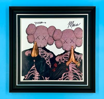 Malice & Pusha T Signed Photo In Luxury Handmade Wooden Frame & Certificate Of Authenticity Music Memorabilia Autograph Auto Let God Sort Em Out Poster