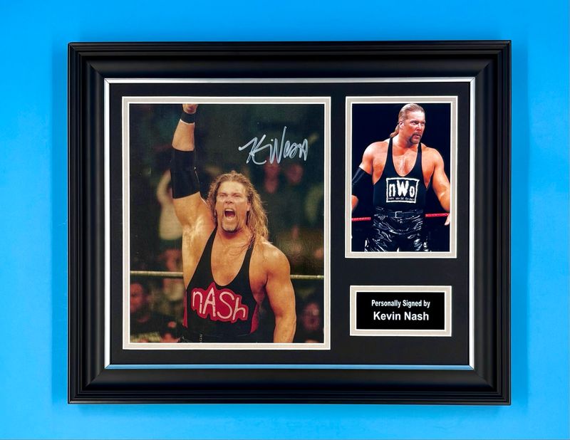 Kevin Nash Signed Photo In Luxury Handmade Wooden Frame & Certificate Of Authenticity WWE Memorabilia Autograph Auto Poster
