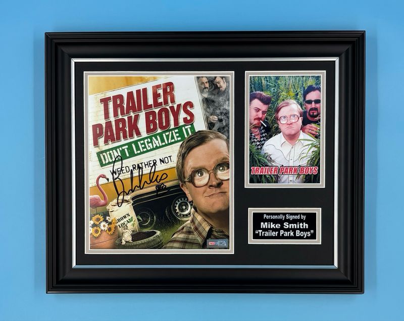 Mike Smith Signed Photo In Luxury Handmade Wooden Frame & Certificate Of Authenticity Movie Film TV Memorabilia Bubbles Autograph Auto Trailer Park Boys Poster
