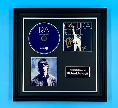 Richard Ashcroft Signed Photo & CD In Luxury Handmade Wooden Frame & Certificate Of Authenticity Music Memorabilia Autograph Auto Natural Rebel Poster