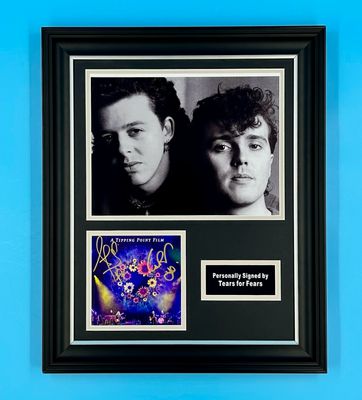 Tears For Fears Signed Photo In Luxury Handmade Wooden Frame & Certificate Of Authenticity Music Memorabilia Autograph Auto The Tipping Point Poster