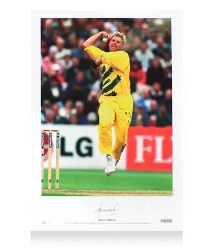 Shane Warne Signed Limited Edition Poster & Certificate Of Authenticity Cricket Memorabilia Autograph Auto Photo